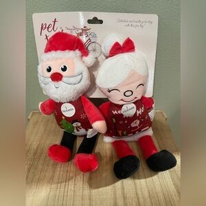 Christmas Santa Pet  Plush  Squeaker  Toy New